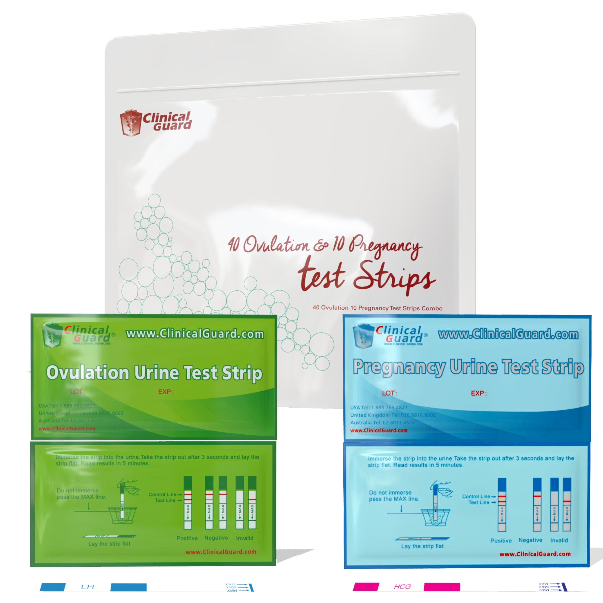 Easy@Home 40 Pregnancy Test Strips with 40 Large Urine Cups - Accurate and  Clear Detection for Early Pregnancy | Package May Vary
